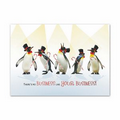 Grateful Penguins Greeting Card - Red Lined White Fastick  Envelope